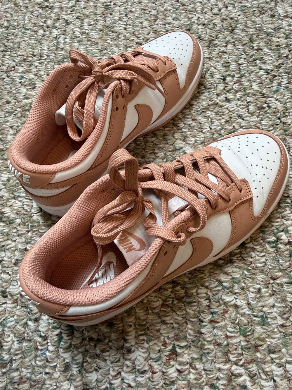 Nike Women’s Low-Top Sneakers in Peach and White